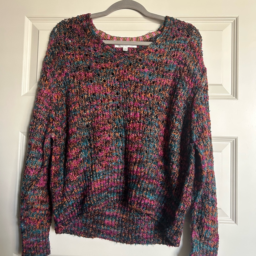 Chelsea & Theodore Pink and Blue Crew Neck Sweater